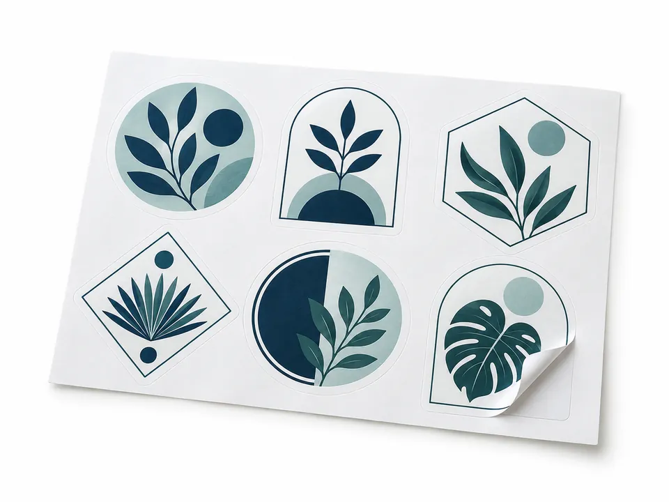 Print & Cut Stickers — illustrative product concept on a clean background