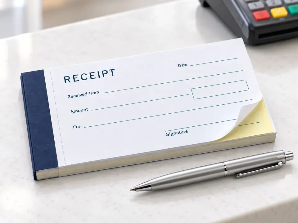 Receipt Vouchers — illustrative example showing the product in use