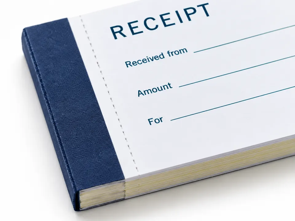 Receipt Vouchers — close-up of the illustrative product materials and finish