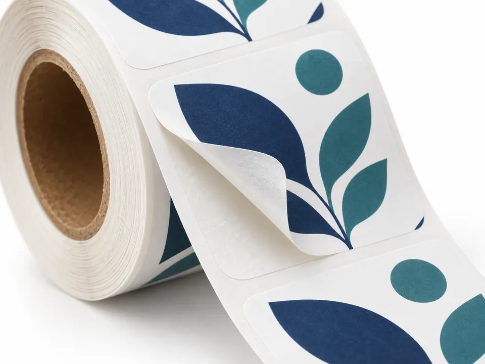Roll Label Stickers — close-up of the illustrative product materials and finish