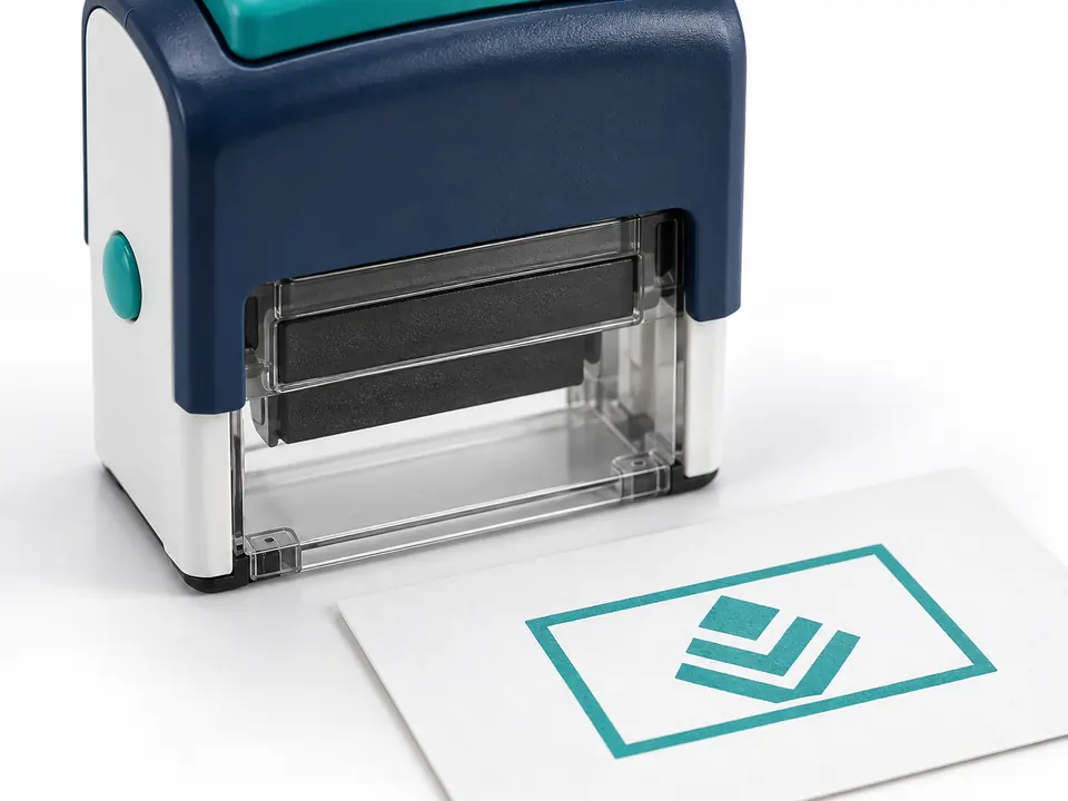 Self Ink Stamps — close-up of the illustrative product materials and finish