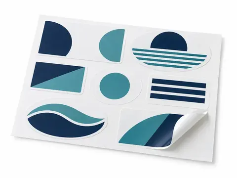 White PVC Stickers — illustrative product concept on a clean background