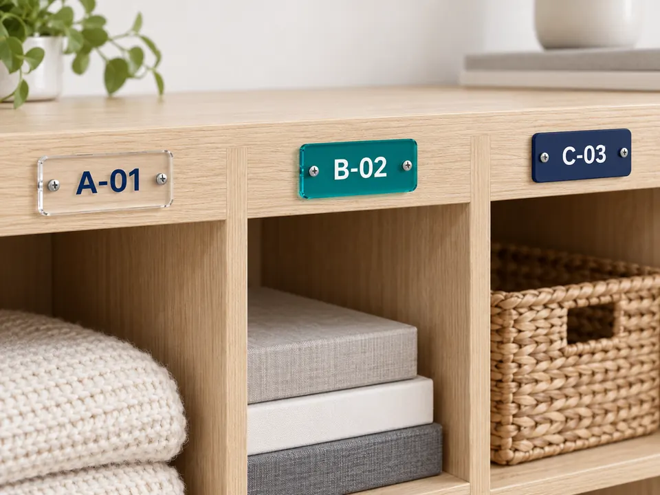 Acrylic Labels — illustrative example showing the product in use