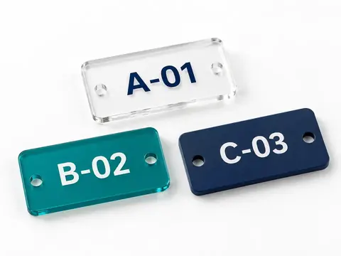 Acrylic Labels — illustrative product concept on a clean background