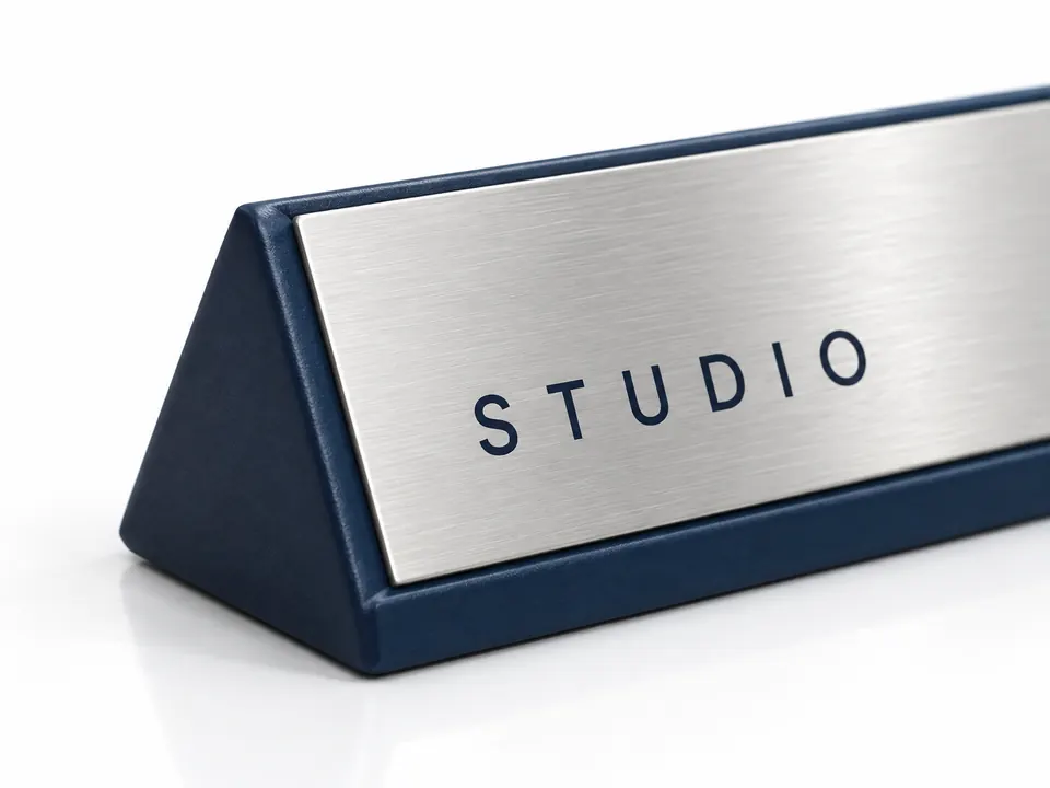 Desk Name Plates — close-up of the illustrative product materials and finish