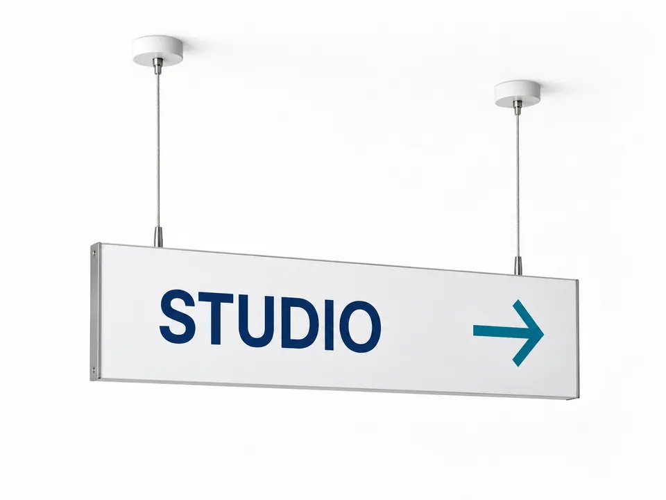 Hanging Signage — illustrative product concept on a clean background