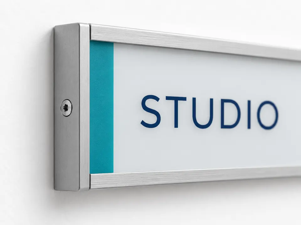 Office Name Plates — close-up of the illustrative product materials and finish