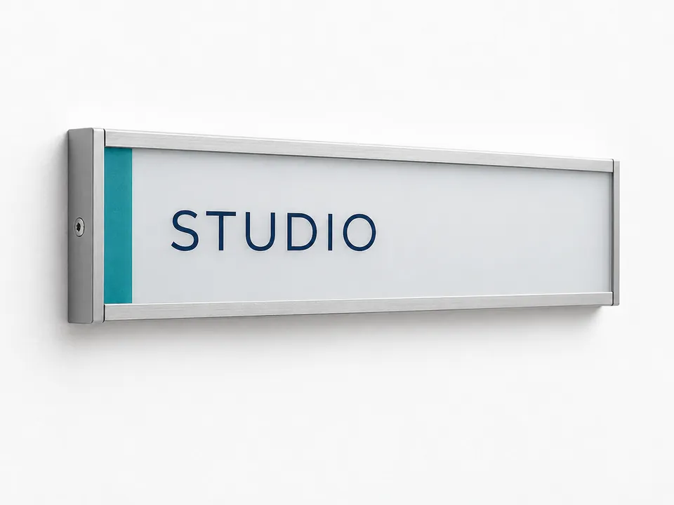 Office Name Plates — illustrative product concept on a clean background