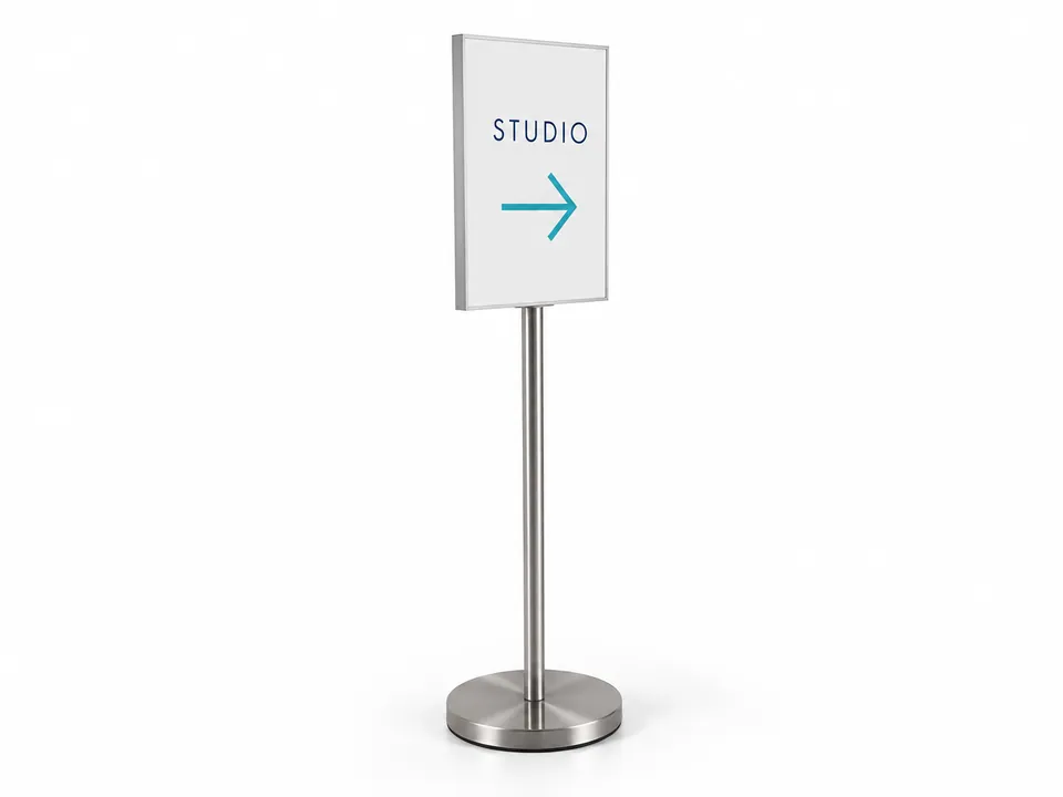 Self Standing Signage — illustrative product concept on a clean background