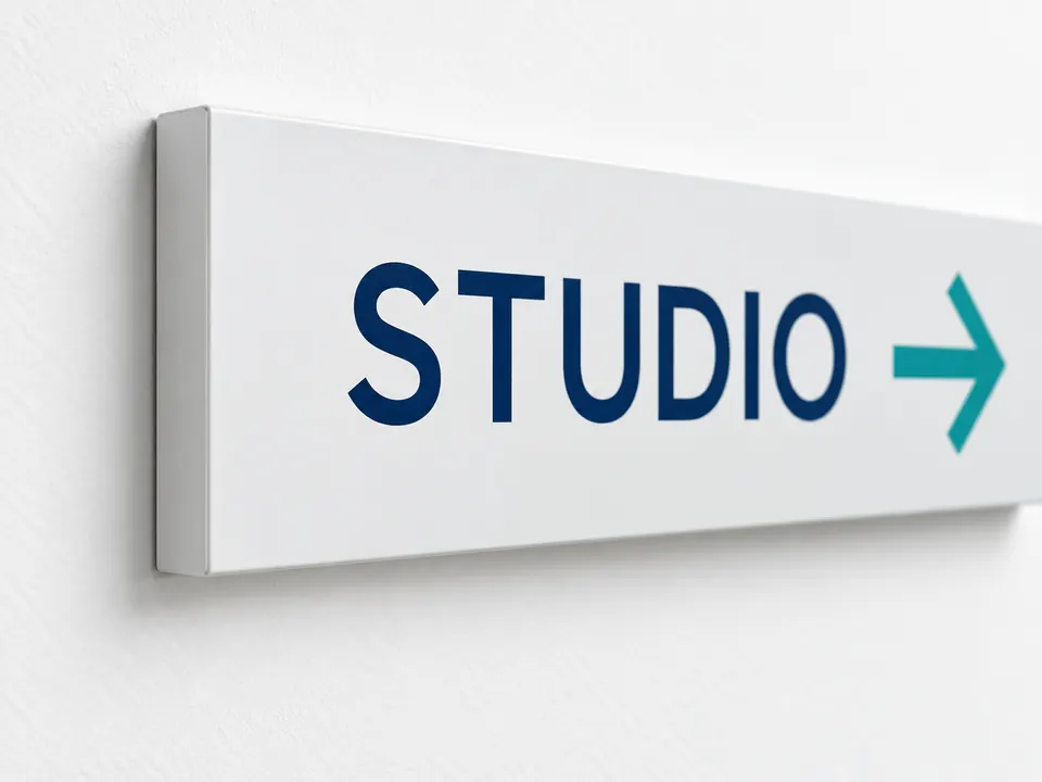 Wall Mounted Signage — close-up of the illustrative product materials and finish