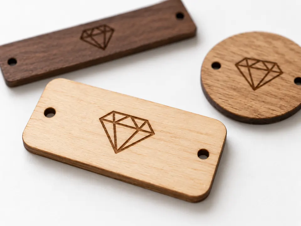 Wooden Labels — close-up of the illustrative product materials and finish