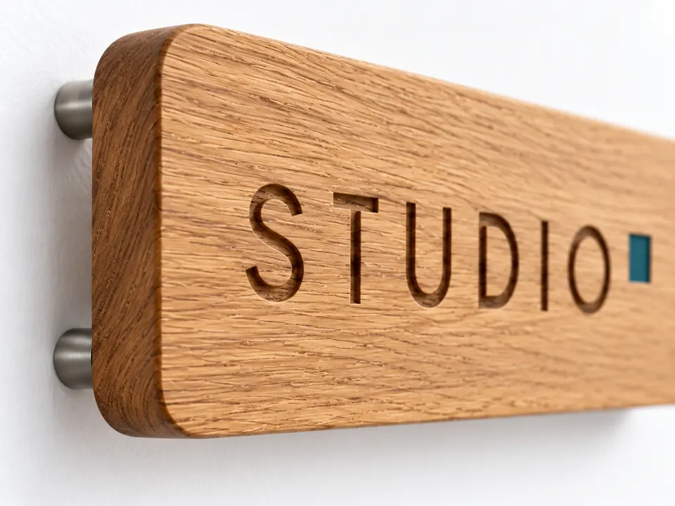 Wooden Name Plates — close-up of the illustrative product materials and finish